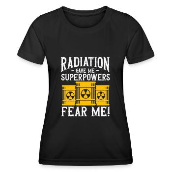 Chimiothérapie chimio cancer Radiologie Radiologie - T-shirt sport Femme - noir - Devant - AI Model Female 172 light (172cm)