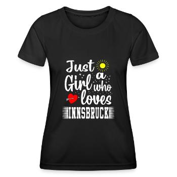 Juste une fille qui loves Innsbruck - T-shirt sport Femme - noir - Devant - AI Model Female 172 light (172cm)
