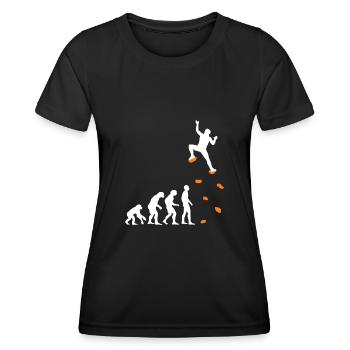 Escalade Evolution Mur d’escalade Escalade Bouldern - T-shirt sport Femme - noir - Devant - AI Model Female 172 light (172cm)