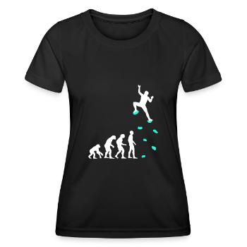 Klettern Evolution Klettergriffe Kletterwand - Frauen Funktions-T-Shirt - Schwarz - Vorne - AI Model Female 172 light (172cm)