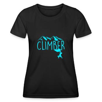 Felsklettern Klettern Kletterer - Frauen Funktions-T-Shirt - Schwarz - Vorne - AI Model Female 172 light (172cm)