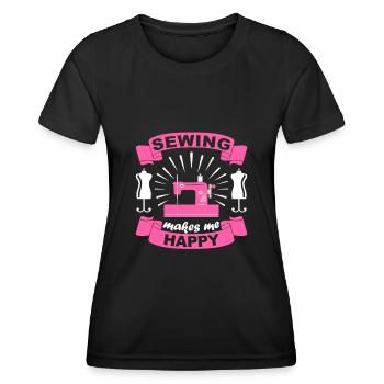 Nähen Geschenk Häkeln Näherin Mama - Frauen Funktions-T-Shirt - Schwarz - Vorne - AI Model Female 172 light (172cm)