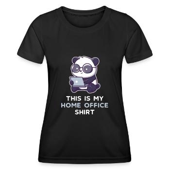 Home Office Shirt Design Homeoffice Panda Humor - Frauen Funktions-T-Shirt - Schwarz - Vorne - AI Model Female 172 light (172cm)