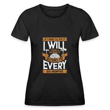 Funny Craftsman Repair Carpenter Gift - Women's Functional T-Shirt - black - Front - AI Model Female 172 light (172cm)