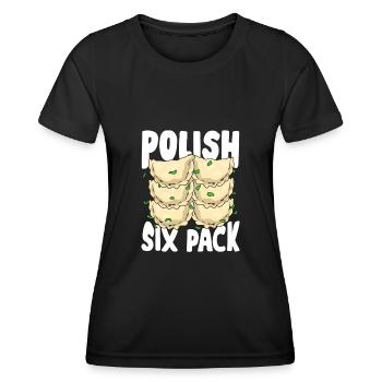 Drôle Pierogi Piroggen Cadeau de cuisine polonaise - T-shirt sport Femme - noir - Devant - AI Model Female 172 light (172cm)