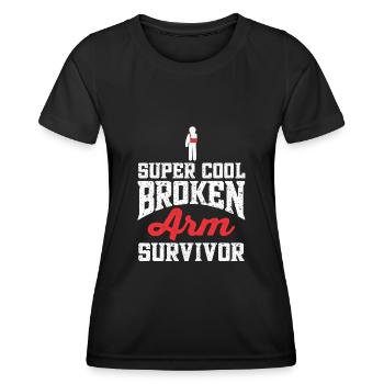 Gebrochener Arm Knochenbruch Arm Verletzung - Frauen Funktions-T-Shirt - Schwarz - Vorne - AI Model Female 172 light (172cm)