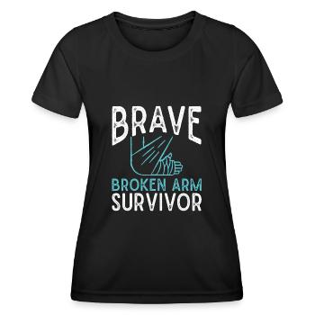 Gebrochener Arm Knochenbruch Arm Verletzung - Frauen Funktions-T-Shirt - Schwarz - Vorne - AI Model Female 172 light (172cm)
