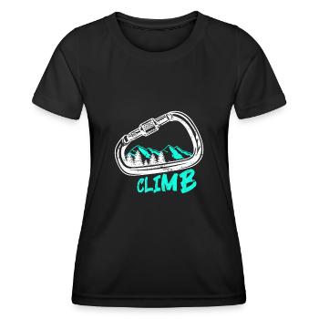 Klettersport Klettern Felsklettern Freiklettern - Frauen Funktions-T-Shirt - Schwarz - Vorne - AI Model Female 172 light (172cm)