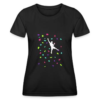 Poignées d’escalade Escalade Bouldern Boulderhalle - T-shirt sport Femme - noir - Devant - AI Model Female 172 light (172cm)