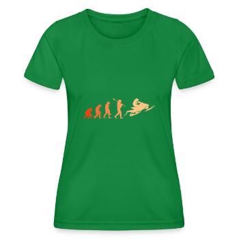 Snowmobil Evolution Motorschlitten Schneemobil - Frauen Funktions-T-Shirt - Kelly Green - Vorne - AI Model Female 172 dark (172cm)