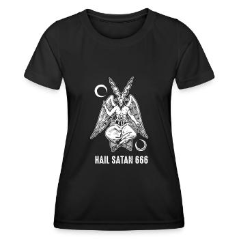 Hail Satan 666 Satanic Dung Beetle Beelzebub - Frauen Funktions-T-Shirt - Schwarz - Vorne - AI Model Female 172 light (172cm)