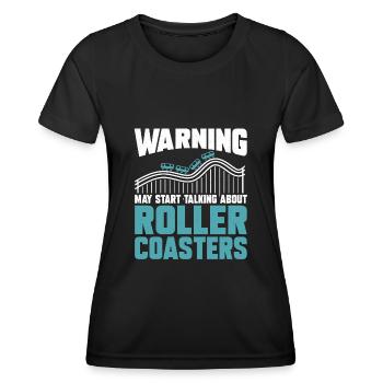 Roller Coaster Amusement Park Amusement Park - Women's Functional T-Shirt - black - Front - AI Model Female 172 light (172cm)