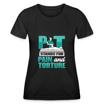 Physiotherapy shirt for physiotherapist - Women's Functional T-Shirt - black - Front - AI Model Female 172 light (172cm)