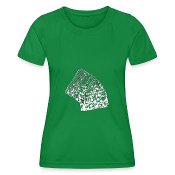 Akkordeon Instrument Musiknoten Akkordeonspieler - Frauen Funktions-T-Shirt - Kelly Green - Vorne - AI Model Female 172 dark (172cm)