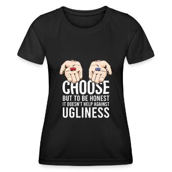 pilule rouge pilule bleue sort cadeau - T-shirt sport Femme - noir - Devant - AI Model Female 172 light (172cm)