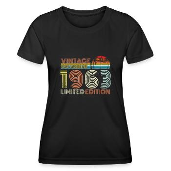 Vintage October 1963 Born - Women's Functional T-Shirt - black - Front - AI Model Female 172 light (172cm)