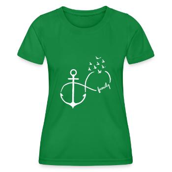 Infinie Famille oiseaux volants Ancre - T-shirt sport Femme - vert - Devant - AI Model Female 172 dark (172cm)