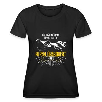 Alpenüberquerung Alpenüberquerer Alpen - Frauen Funktions-T-Shirt - Schwarz - Vorne - AI Model Female 172 light (172cm)