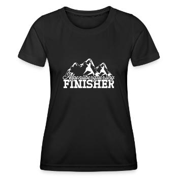 Alpenüberquerung E5 Finisher Alpen - Frauen Funktions-T-Shirt - Schwarz - Vorne - AI Model Female 172 light (172cm)