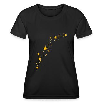 Gold Yellow Stars - Women's Functional T-Shirt - black - Front - AI Model Female 172 light (172cm)