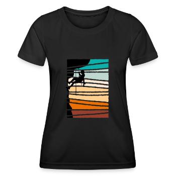 Klettern Felsklettern Bergsteigen - Frauen Funktions-T-Shirt - Schwarz - Vorne - AI Model Female 172 light (172cm)