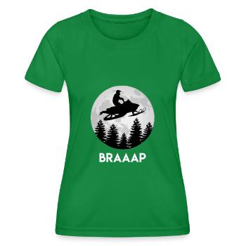 Motorschlitten Vollmond Braaap Snowmobil - Frauen Funktions-T-Shirt - Kelly Green - Vorne - AI Model Female 172 dark (172cm)