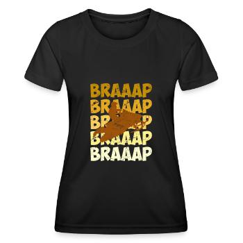 Motorschlitten Schneemotorrad Braaap Snowmobil - Frauen Funktions-T-Shirt - Schwarz - Vorne - AI Model Female 172 light (172cm)