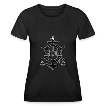 Moin Coast Anchor Lighthouse Northern Germany - Women's Functional T-Shirt - black - Front - AI Model Female 172 light (172cm)