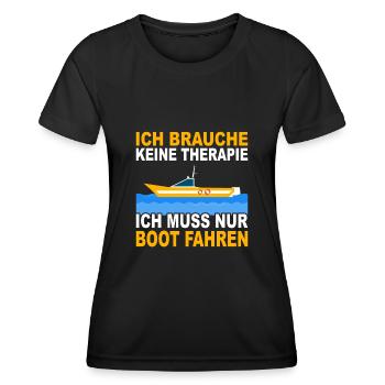 Motorboot Geschenk Boot Segler Segeln Segelboot - Frauen Funktions-T-Shirt - Schwarz - Vorne - AI Model Female 172 light (172cm)