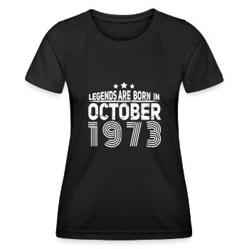Born October 1973 Vintage - Women's Functional T-Shirt - black - Front - AI Model Female 172 light (172cm)