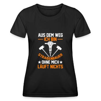 Straßenbauer - Frauen Funktions-T-Shirt - Schwarz - Vorne - AI Model Female 172 light (172cm)
