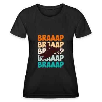 Motorschlitten Spruch Braaap Schneemobil - Frauen Funktions-T-Shirt - Schwarz - Vorne - AI Model Female 172 light (172cm)