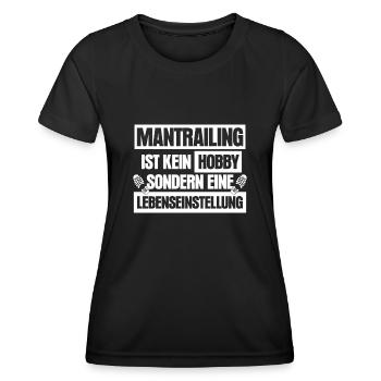 Mantrailing - Frauen Funktions-T-Shirt - Schwarz - Vorne - AI Model Female 172 light (172cm)