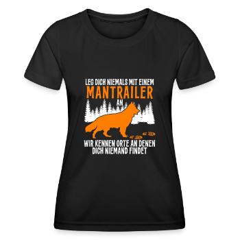 Mantrailing Hund Suchhund Mantrailer - Frauen Funktions-T-Shirt - Schwarz - Vorne - AI Model Female 172 light (172cm)
