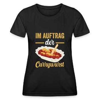 Im Auftrag der Currywurst - Frauen Funktions-T-Shirt - Schwarz - Vorne - AI Model Female 172 light (172cm)