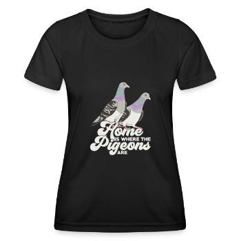 Pigeons oiseaux pigeons élevage de pigeons cadeau - T-shirt sport Femme - noir - Devant - AI Model Female 172 light (172cm)