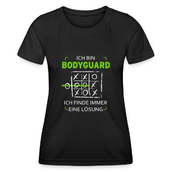 Ich bin Bodyguard Drei Gewinnt Lustig Witzig - Frauen Funktions-T-Shirt - Schwarz - Vorne - AI Model Female 172 light (172cm)