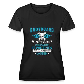 Lustiger Bodyguard Spruch Unfall Aussehen Lassen - Frauen Funktions-T-Shirt - Schwarz - Vorne - AI Model Female 172 light (172cm)