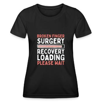 Broken finger finger bone fracture finger fracture - Women's Functional T-Shirt - black - Front - AI Model Female 172 light (172cm)