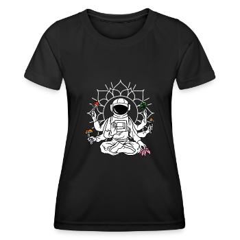 Astronaut Magic Mushrooms Psychedelic LSD - Women's Functional T-Shirt - black - Front - AI Model Female 172 light (172cm)
