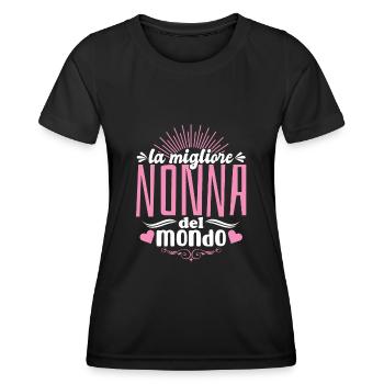 Nonna migliore del mondo Idee Regali compleanno - Frauen Funktions-T-Shirt - Schwarz - Vorne - AI Model Female 172 light (172cm)