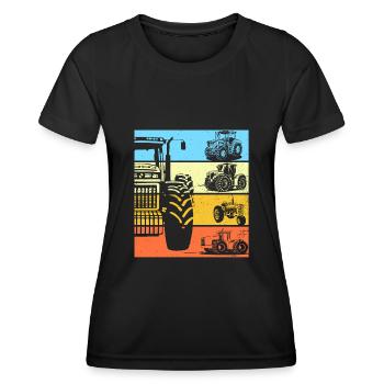 Traktor Retro Traktor Vintage Traktor Geschenk - Frauen Funktions-T-Shirt - Schwarz - Vorne - AI Model Female 172 light (172cm)