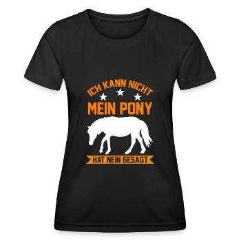 Pony Pferd Pony Ponybesitzer - Frauen Funktions-T-Shirt - Schwarz - Vorne - AI Model Female 172 light (172cm)