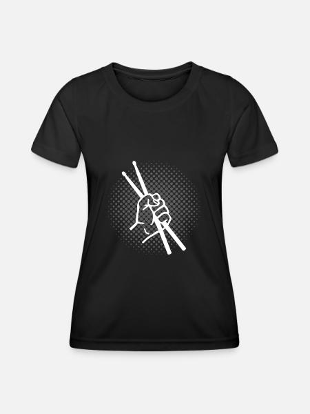Drummer Drummer Drummer Sticks idea - Women's Functional T-Shirt - black