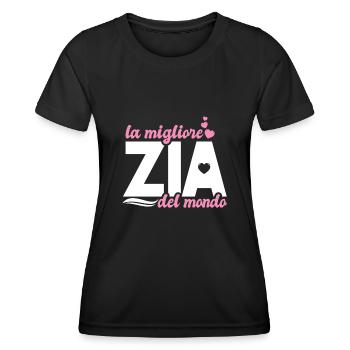 La migliore Zia del mondo super - Frauen Funktions-T-Shirt - Schwarz - Vorne - AI Model Female 172 light (172cm)