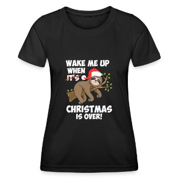 Ugly Christmas Faultier Anti-Weihnachten - Frauen Funktions-T-Shirt - Schwarz - Vorne - AI Model Female 172 light (172cm)