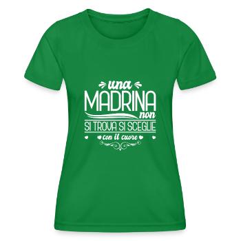 Una Madrina non si trova si sceglie con il cuore - Frauen Funktions-T-Shirt - Kelly Green - Vorne - AI Model Female 172 dark (172cm)