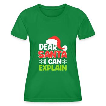 Cadeau de Noël amusant Nikolaus Dear Santa - T-shirt sport Femme - vert - Devant - AI Model Female 172 dark (172cm)