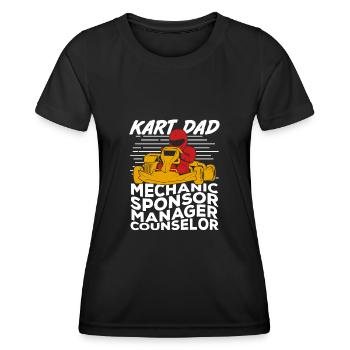 Kart Gokart Racing Papa Coureur Cadeau - T-shirt sport Femme - noir - Devant - AI Model Female 172 light (172cm)