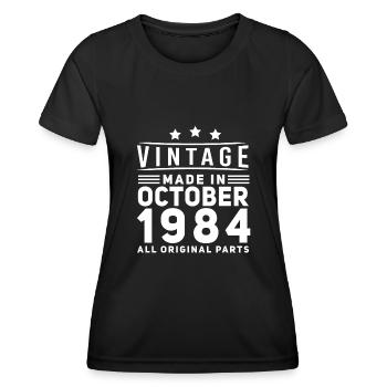 Millésime 1984 En Octobre Cadeau - T-shirt sport Femme - noir - Devant - AI Model Female 172 light (172cm)